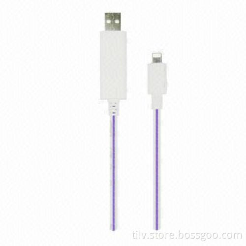 Flow light USB cable for iPhone 5, with 80cm length